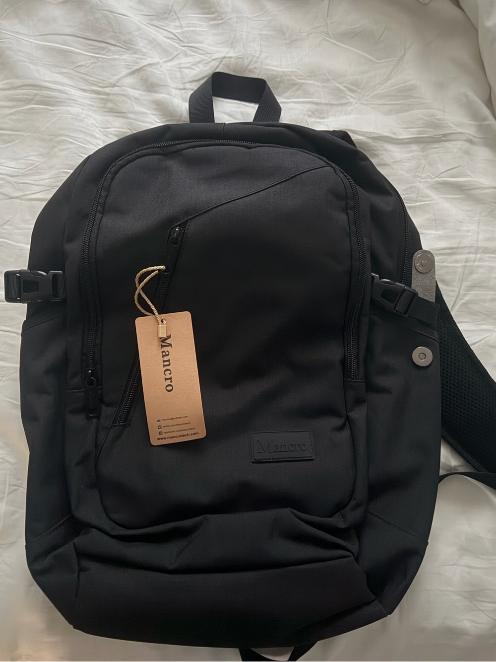 Mancro Black Laptop or Work Backpack NWT